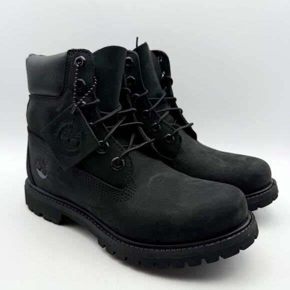 Timberland Premium Womens 6" Ankle Boots US 6.5 Black Nubuck Leather WP NIB - Picture 5 of 13